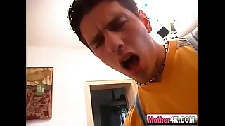 Big titted mature slut fucked overwrought a young handyman&excl;